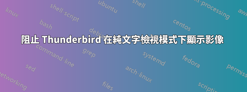 阻止 Thunderbird 在純文字檢視模式下顯示影像