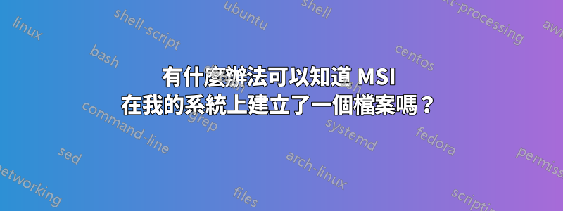 有什麼辦法可以知道 MSI 在我的系統上建立了一個檔案嗎？