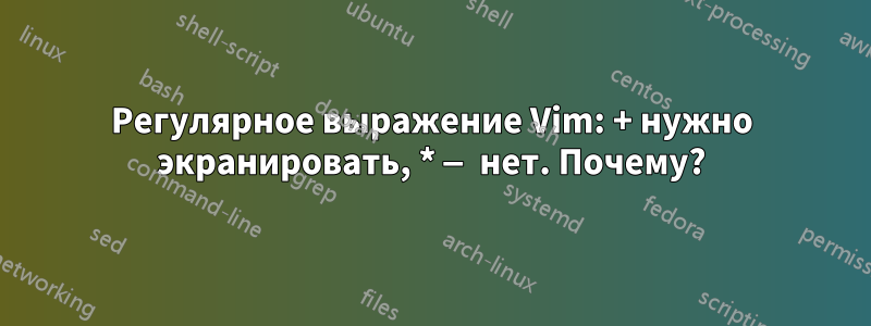 Регулярное выражение Vim: + нужно экранировать, * — нет. Почему?