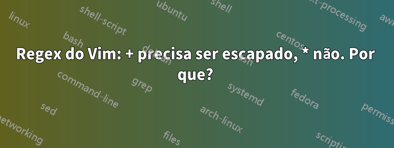 Regex do Vim: + precisa ser escapado, * não. Por que?
