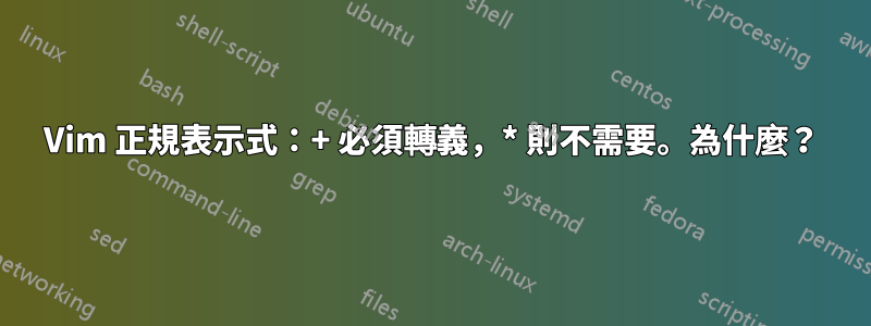Vim 正規表示式：+ 必須轉義，* 則不需要。為什麼？