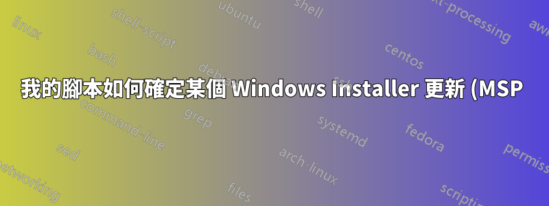 我的腳本如何確定某個 Windows Installer 更新 (MSP) 的安裝是成功還是失敗?