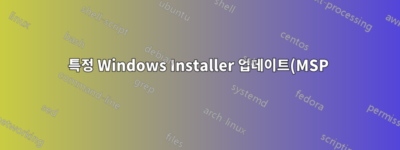 특정 Windows Installer 업데이트(MSP) 설치의 성공 여부를 스크립트에서 어떻게 확인할 수 있습니까?
