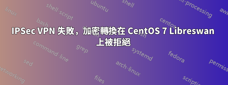 IPSec VPN 失敗，加密轉換在 CentOS 7 Libreswan 上被拒絕