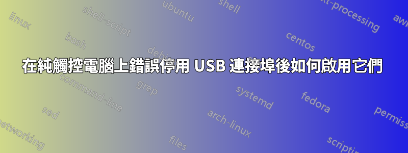 在純觸控電腦上錯誤停用 USB 連接埠後如何啟用它們
