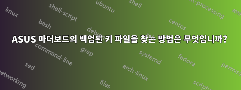 ASUS 마더보드의 백업된 키 파일을 찾는 방법은 무엇입니까?