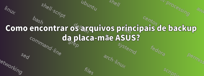 Como encontrar os arquivos principais de backup da placa-mãe ASUS?