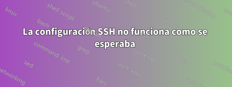 La configuración SSH no funciona como se esperaba