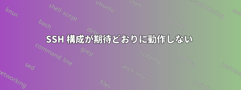 SSH 構成が期待どおりに動作しない