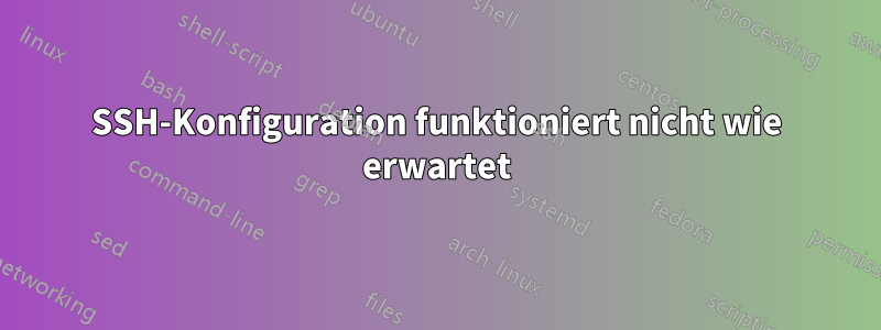 SSH-Konfiguration funktioniert nicht wie erwartet