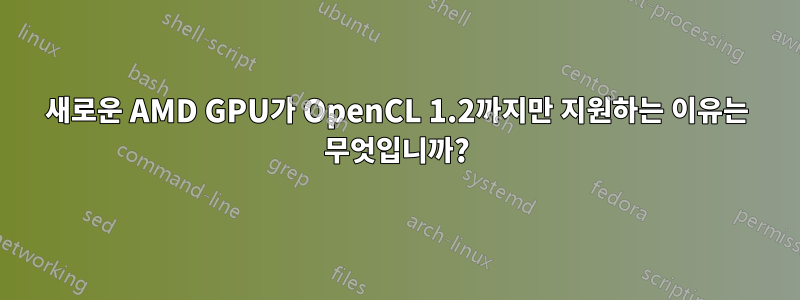 새로운 AMD GPU가 OpenCL 1.2까지만 지원하는 이유는 무엇입니까?