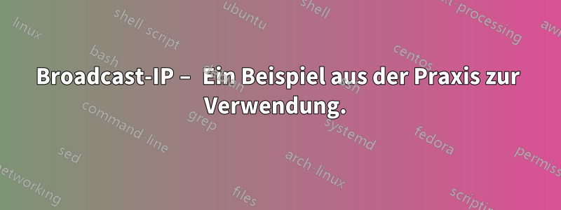 Broadcast-IP – Ein Beispiel aus der Praxis zur Verwendung. 