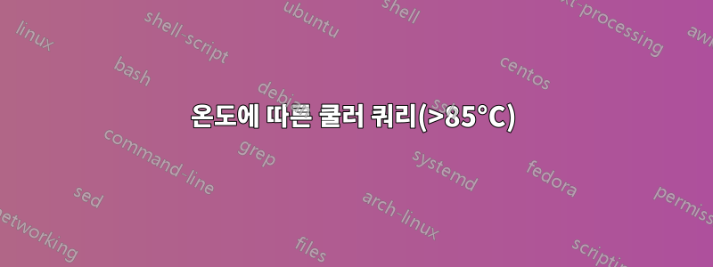 온도에 따른 쿨러 쿼리(>85°C)