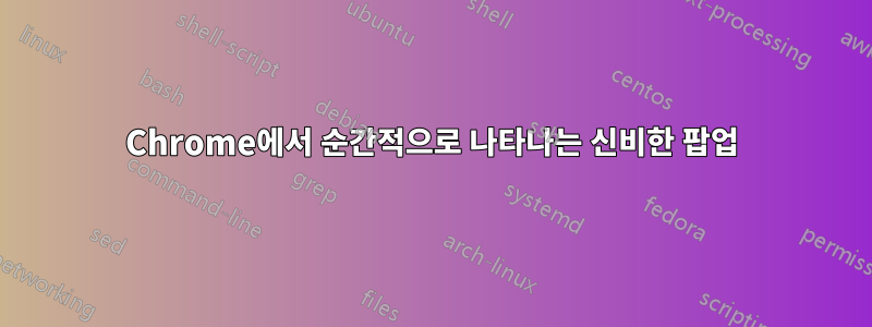 Chrome에서 순간적으로 나타나는 신비한 팝업