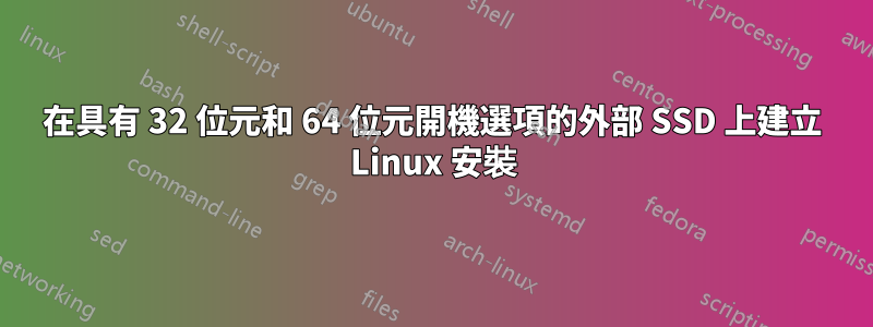 在具有 32 位元和 64 位元開機選項的外部 SSD 上建立 Linux 安裝