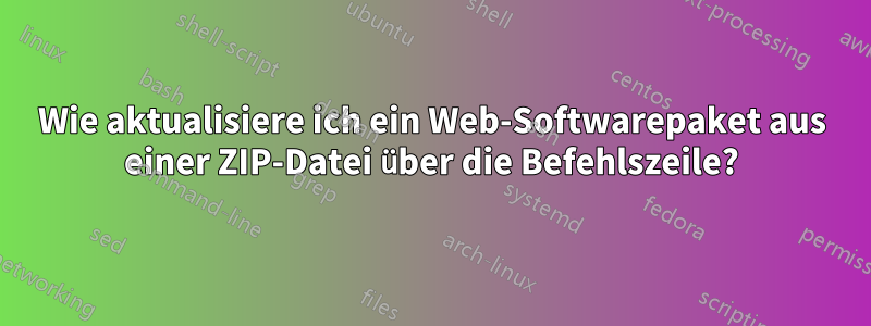 Wie aktualisiere ich ein Web-Softwarepaket aus einer ZIP-Datei über die Befehlszeile?