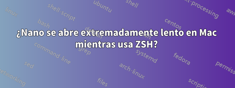 ¿Nano se abre extremadamente lento en Mac mientras usa ZSH?