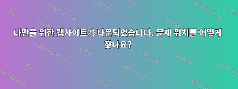 나만을 위한 웹사이트가 다운되었습니다. 문제 위치를 어떻게 찾나요?
