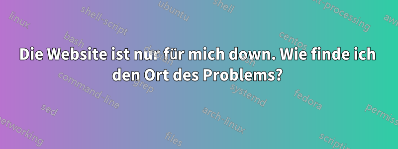 Die Website ist nur für mich down. Wie finde ich den Ort des Problems?