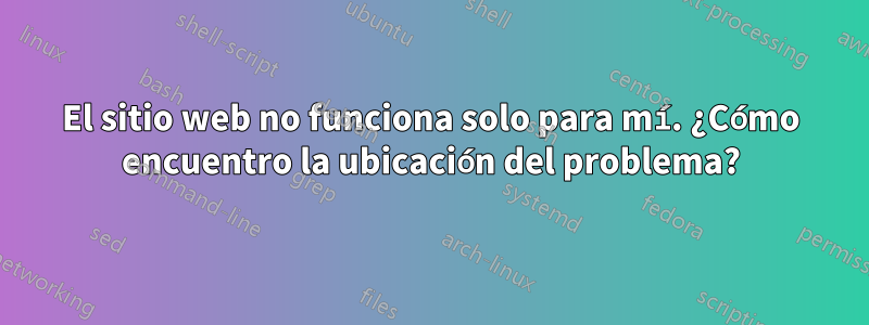 El sitio web no funciona solo para mí. ¿Cómo encuentro la ubicación del problema?