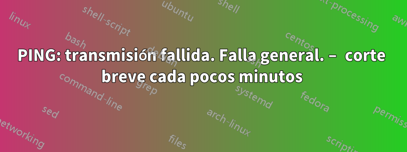 PING: transmisión fallida. Falla general. – corte breve cada pocos minutos