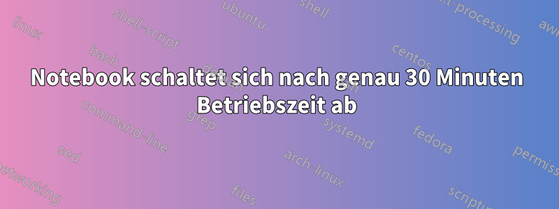 Notebook schaltet sich nach genau 30 Minuten Betriebszeit ab