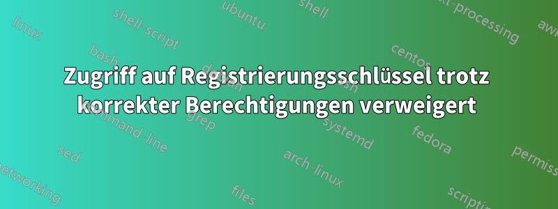 Zugriff auf Registrierungsschlüssel trotz korrekter Berechtigungen verweigert