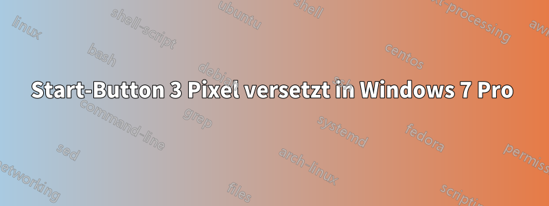 Start-Button 3 Pixel versetzt in Windows 7 Pro