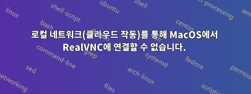 로컬 네트워크(클라우드 작동)를 통해 MacOS에서 RealVNC에 연결할 수 없습니다.