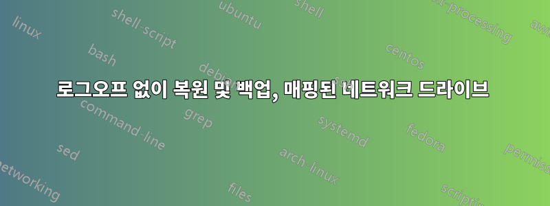 로그오프 없이 복원 및 백업, 매핑된 네트워크 드라이브