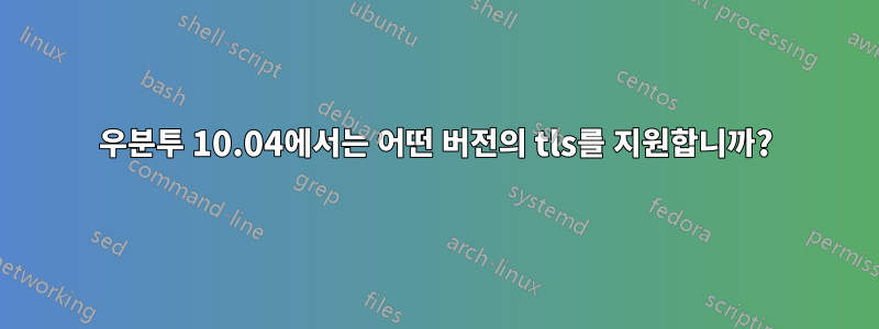 우분투 10.04에서는 어떤 버전의 tls를 지원합니까?