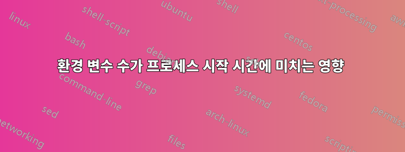 환경 변수 수가 프로세스 시작 시간에 미치는 영향