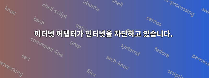 이더넷 어댑터가 인터넷을 차단하고 있습니다.