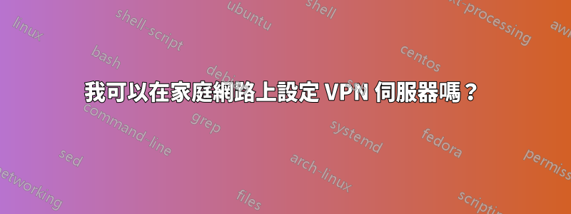 我可以在家庭網路上設定 VPN 伺服器嗎？