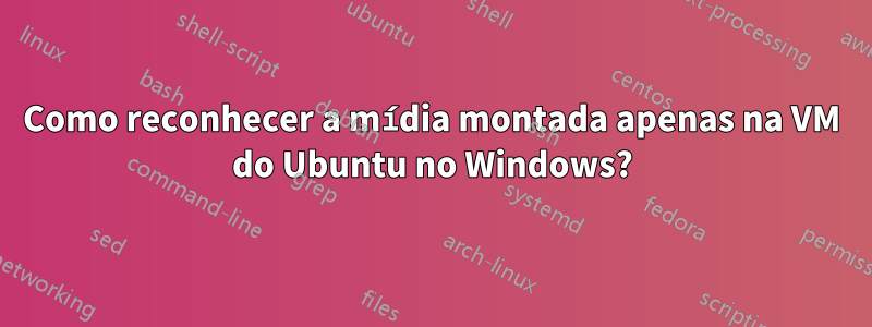 Como reconhecer a mídia montada apenas na VM do Ubuntu no Windows?