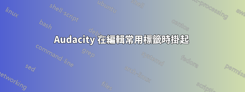 Audacity 在編輯常用標籤時掛起