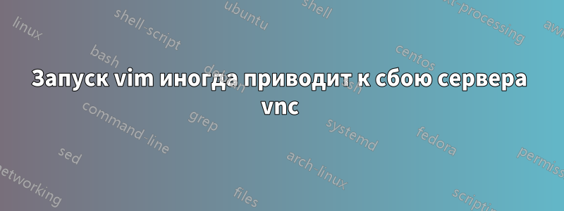 Запуск vim иногда приводит к сбою сервера vnc