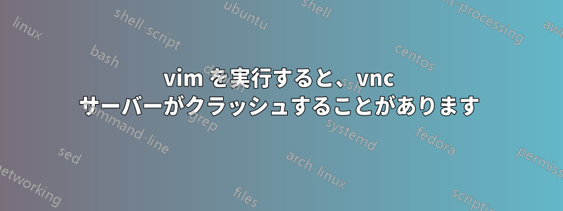 vim を実行すると、vnc サーバーがクラッシュすることがあります