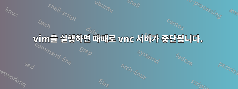 vim을 실행하면 때때로 vnc 서버가 중단됩니다.