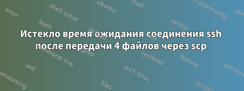 Истекло время ожидания соединения ssh после передачи 4 файлов через scp