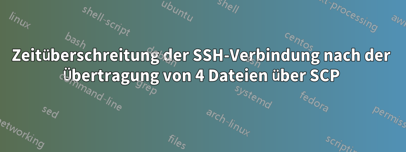 Zeitüberschreitung der SSH-Verbindung nach der Übertragung von 4 Dateien über SCP