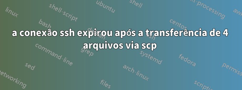a conexão ssh expirou após a transferência de 4 arquivos via scp
