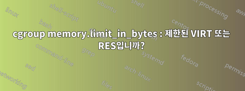 cgroup memory.limit_in_bytes : 제한된 VIRT 또는 RES입니까?