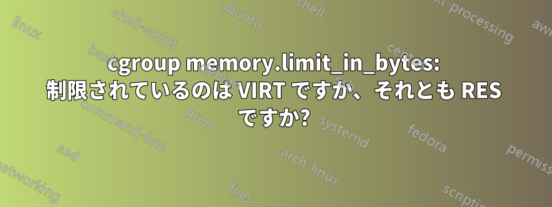 cgroup memory.limit_in_bytes: 制限されているのは VIRT ですか、それとも RES ですか?