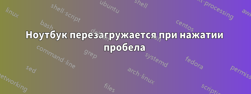 Ноутбук перезагружается при нажатии пробела