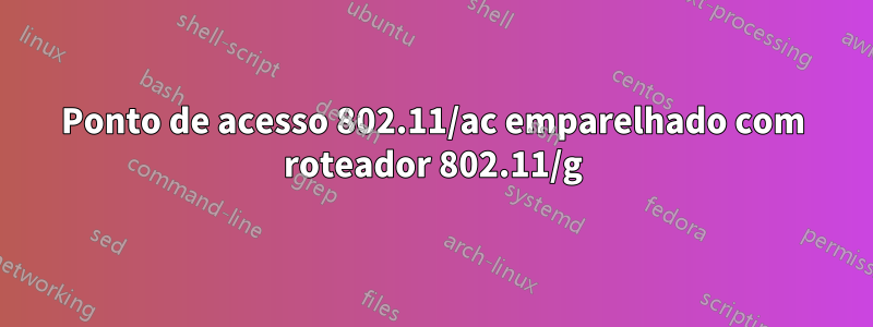 Ponto de acesso 802.11/ac emparelhado com roteador 802.11/g