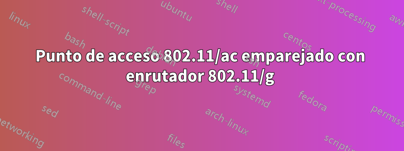 Punto de acceso 802.11/ac emparejado con enrutador 802.11/g