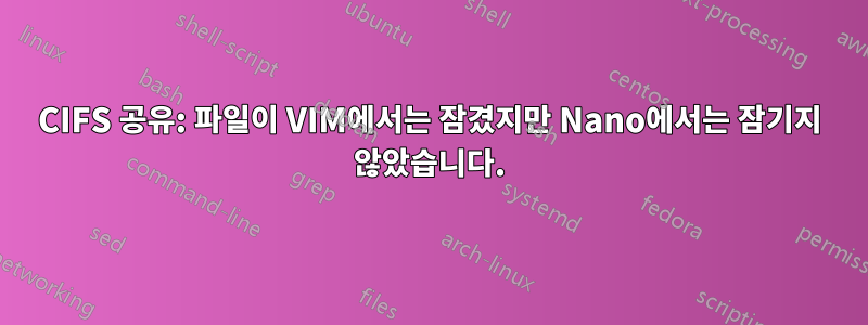 CIFS 공유: 파일이 VIM에서는 잠겼지만 Nano에서는 잠기지 않았습니다.
