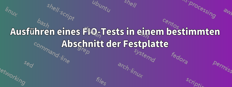 Ausführen eines FIO-Tests in einem bestimmten Abschnitt der Festplatte