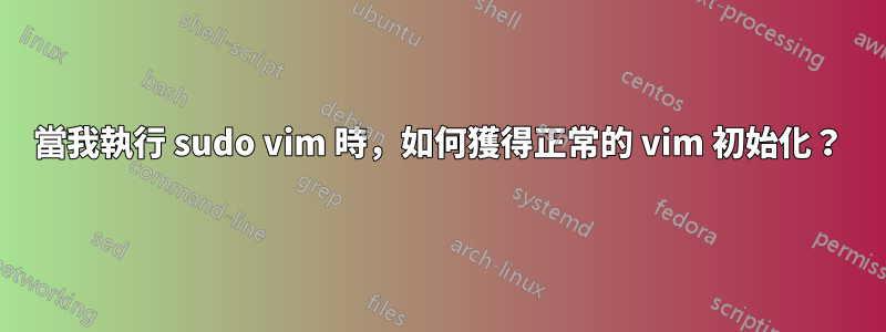 當我執行 sudo vim 時，如何獲得正常的 vim 初始化？